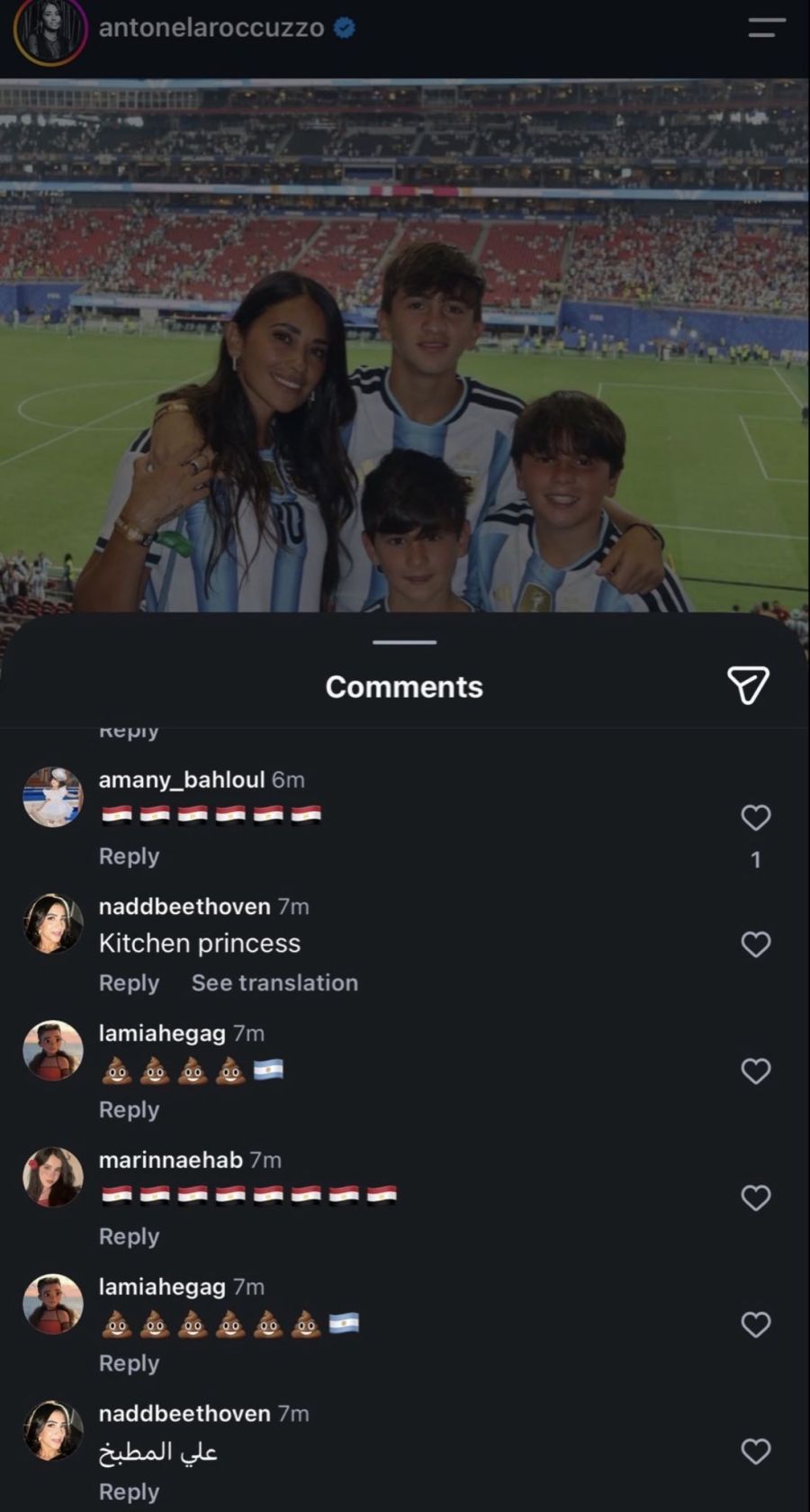 Mensajes contra Antonela Roccuzzo
