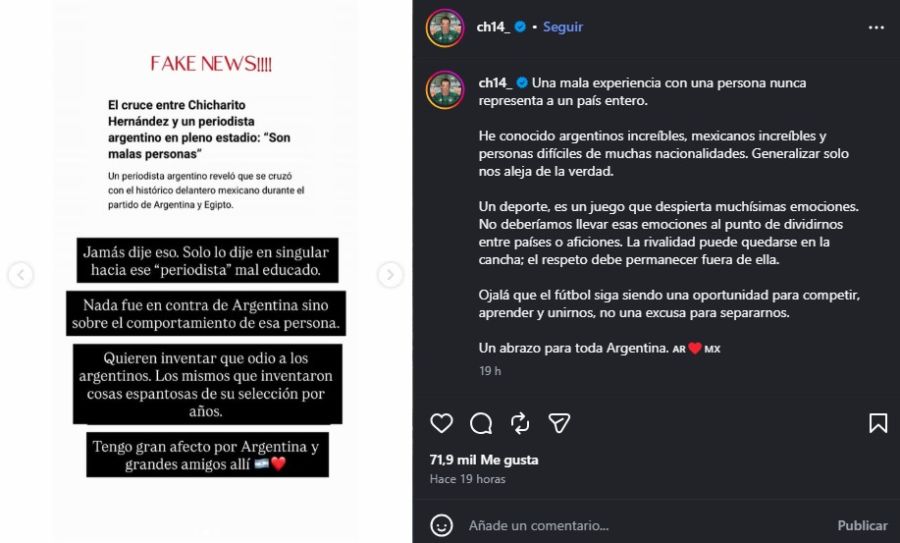 Chicharito Hernández sobre su cruce con Gonzalo Bonadeo
