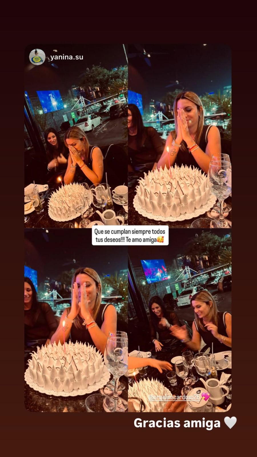 Cumpleaños de Jorgelina Cardoso, la esposa de Ángel Di María