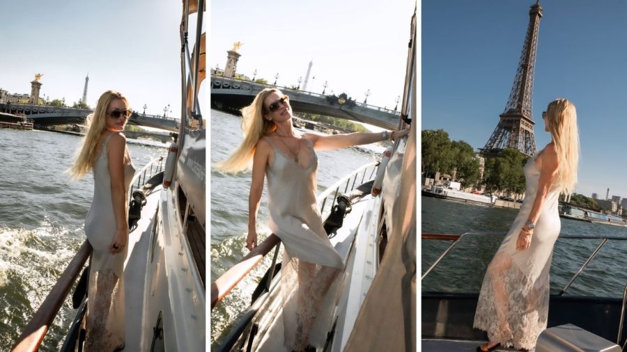 El paseo de Nicole Neumann por el Río Sena en Francia 
