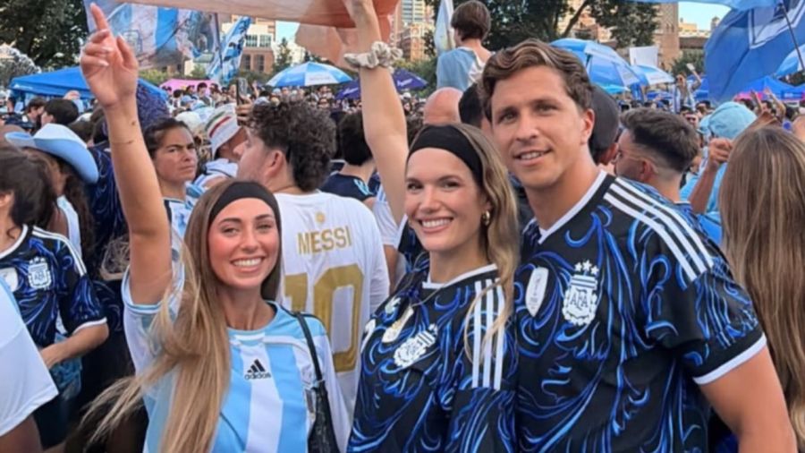 Irene Ariza en el banderazo argentino en Kansas