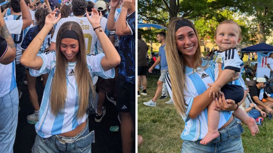 Irene Ariza en el banderazo argentino en Kansas