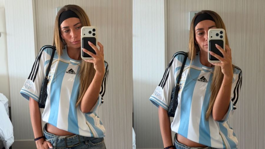 Irene Ariza en el banderazo argentino en Kansas