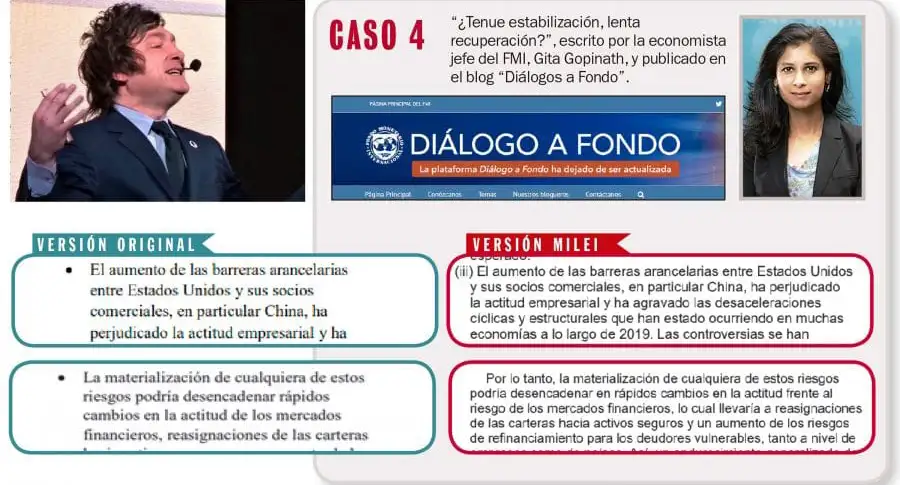 Plagios de Milei con textos de diferentes autores.