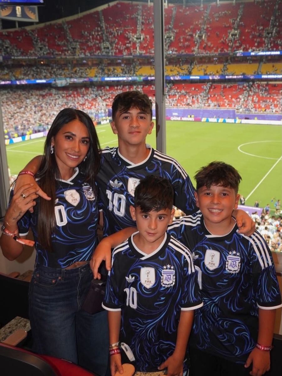 Antonela Roccuzzo tras el triunfo de Argentina ante Suiza