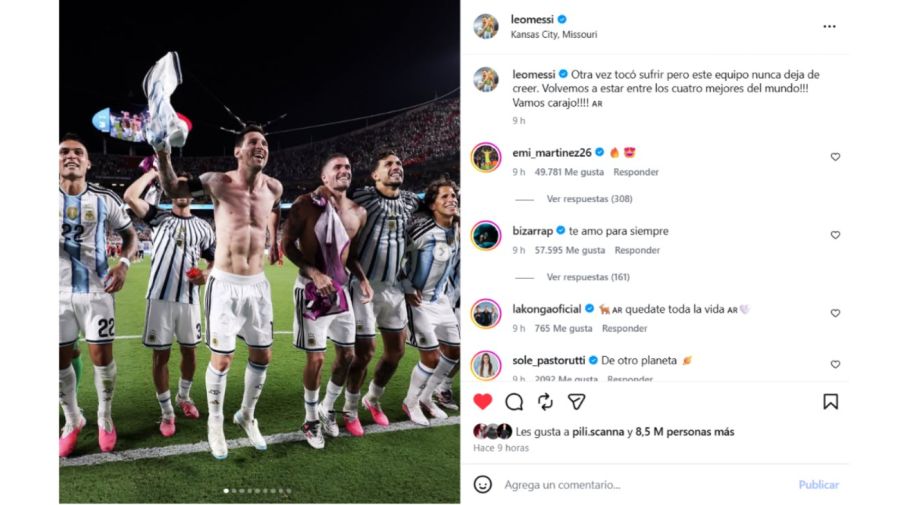 Lionel Messi tras el pase de Argentina a la semifinal