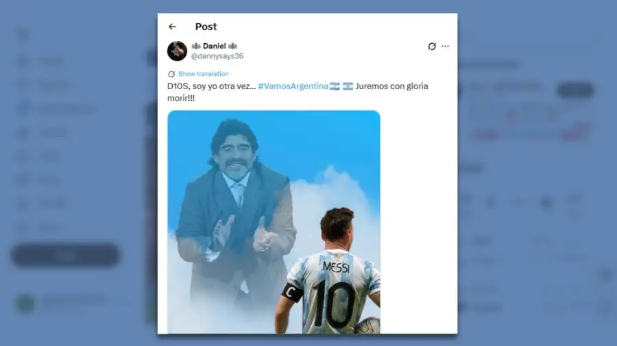 Posteos en X del partido Argentina vs Suiza 11072026