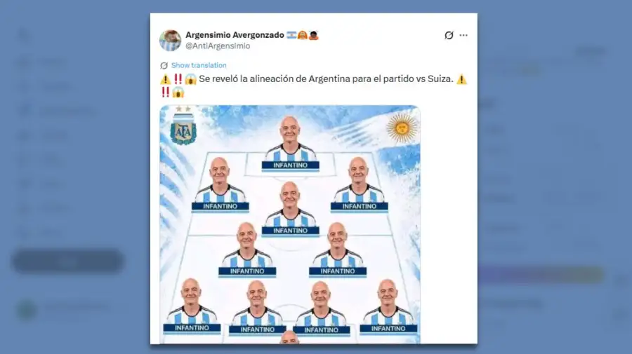 Posteos en X -Partido Argentina vs Suiza 11072026