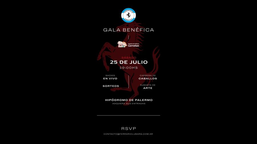 Ferrari Club Argentino organiza una cena de gala solidaria a beneficio del Hospital Garrahan