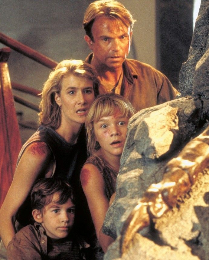 Laura Dern, Sam Neill, Ariana Richards y Joseph Mazzello