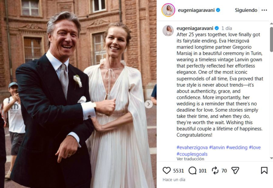 Así fue la boda de Eva Herzigová 