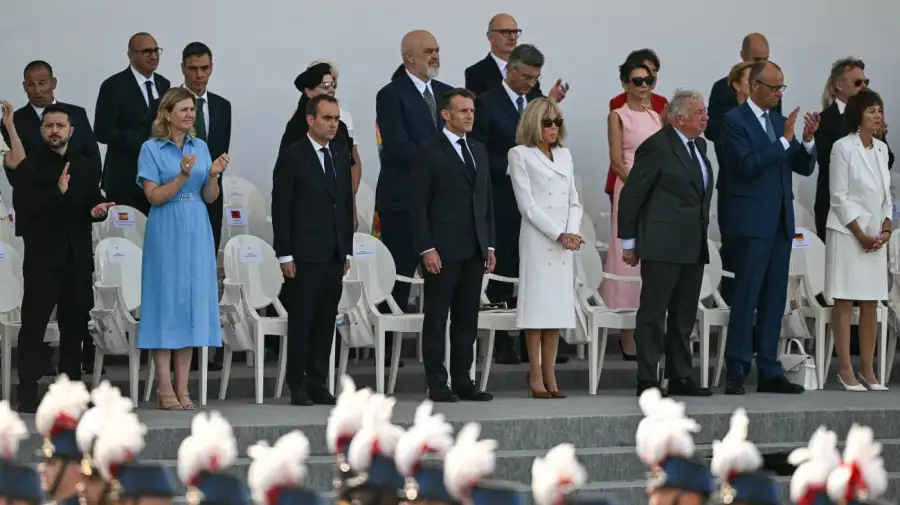 Macron en el desfile militar anual del Día de la Bastilla 14072026