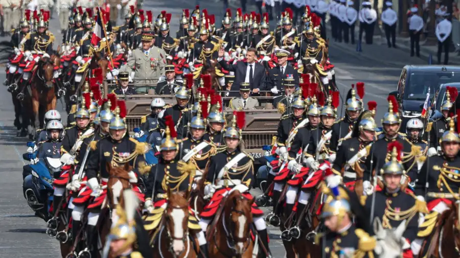 Macron en el desfile militar anual del Día de la Bastilla 14072026
