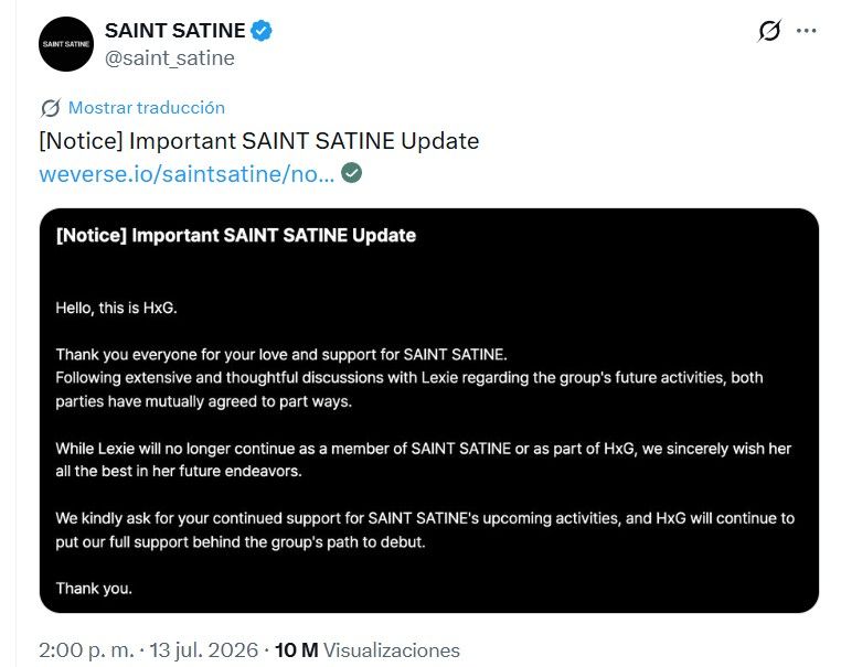 Lexie Levin se fue de Saint Satine antes de debutar