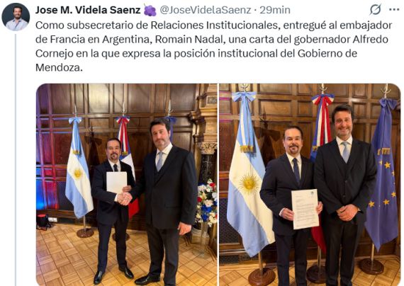 Carta de Cornejo a Francia