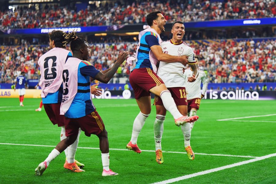 El festejo de la Selección de España tras el gol de Pedro Porro a Francia en el Mundial 2026