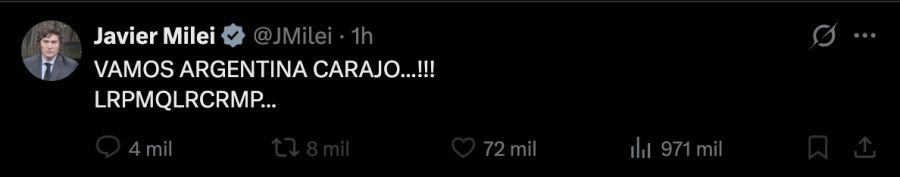 El Presidente celebró la clasificación de la Selección con un mensaje en X.