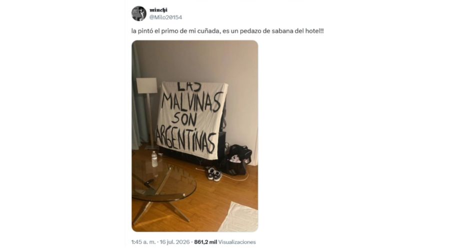 La bandera de Malvinas en el Mundial