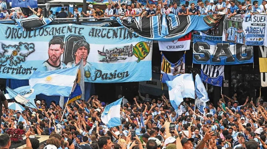 La pasión de la hinchada argentina se mostró a pleno en el Mundial.