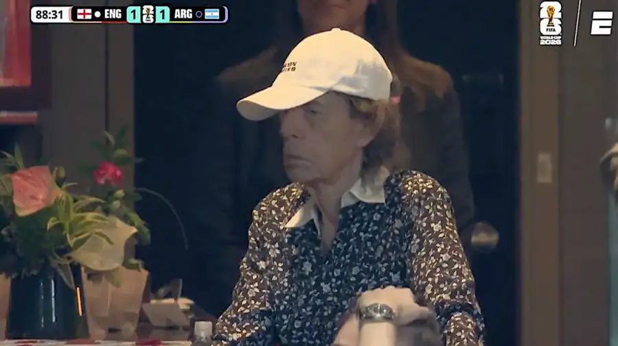 Mick Jagger en el partido Argentina vs Inglaterra 16072026