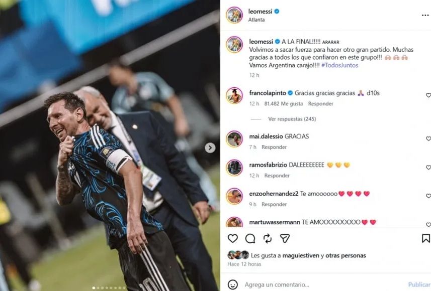 Posteo de Messi 