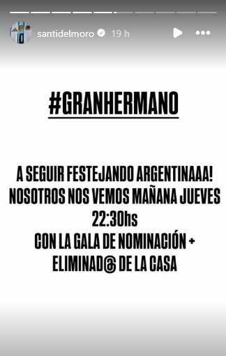 Santiago del Moro anunció por qué cancelaron la gala de eliminación de Gran Hermano