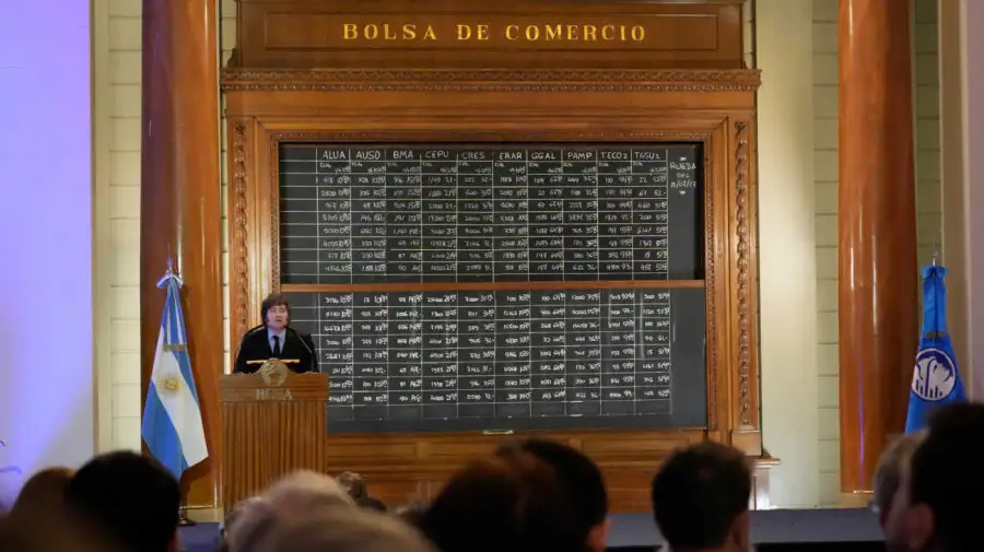 Javier Milei en la Bolsa de Comercio 16072026