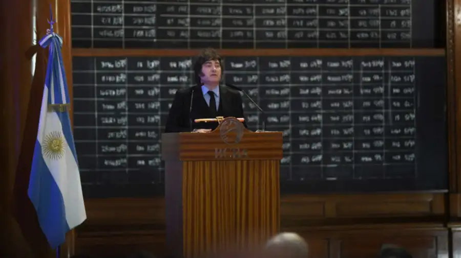 Javier Milei en la Bolsa de Comercio 16072026