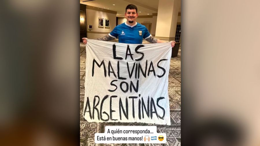 La bandera de Malvinas que tomaron los jugadores