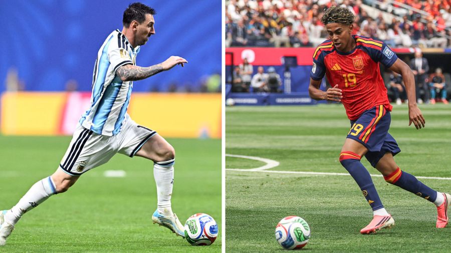 Lionel Messi y Lamine Yamal