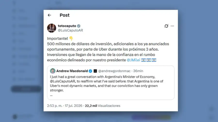 Posteo Luis Caputo 17072026