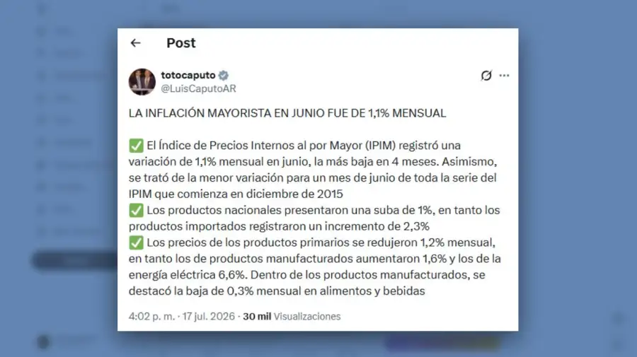 Posteo Luis Caputo 17072026