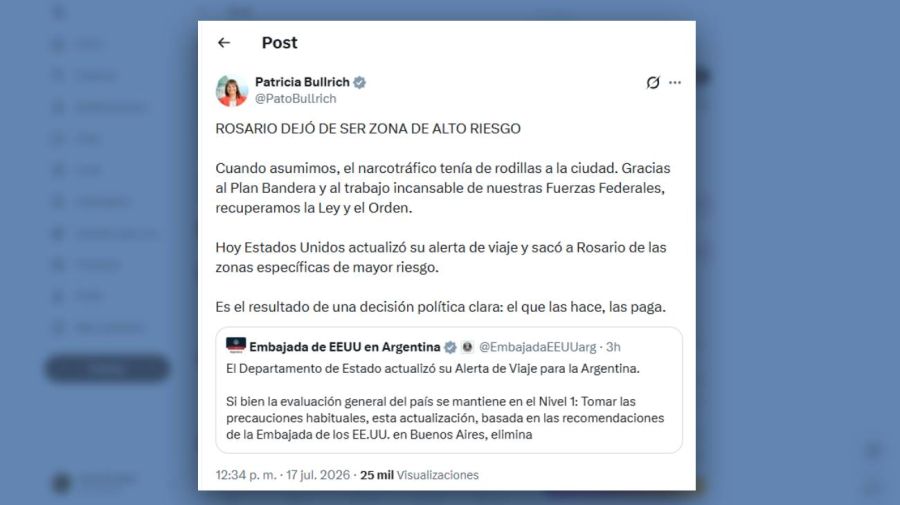 Posteo Patricia Bullrich 17072026