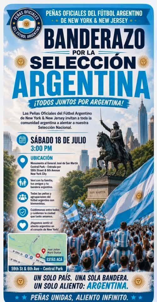 Convocatoria para hacer un banderazo por la Selección Argentina en la previa del enfrentamiento con España
