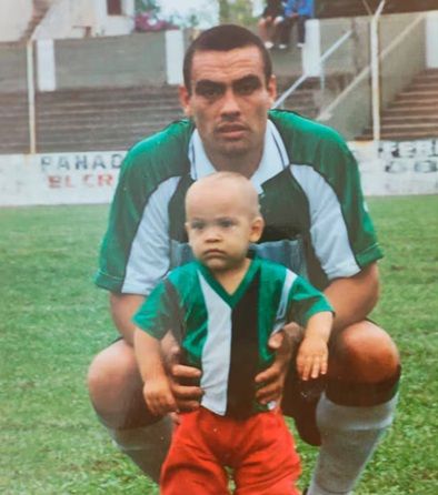 Lautaro Martínez y su papá