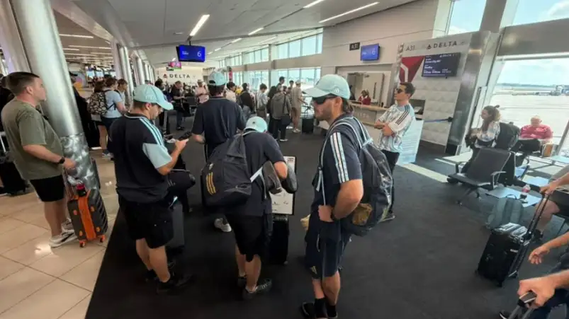 Hinchas argentinos en Estados Unidos. Llegar al MetLife es el gran objetivo.