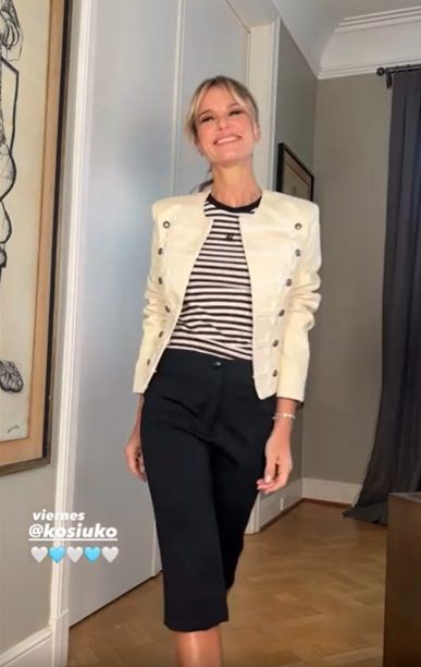 Look náutico chic de Mariana Fabbiani