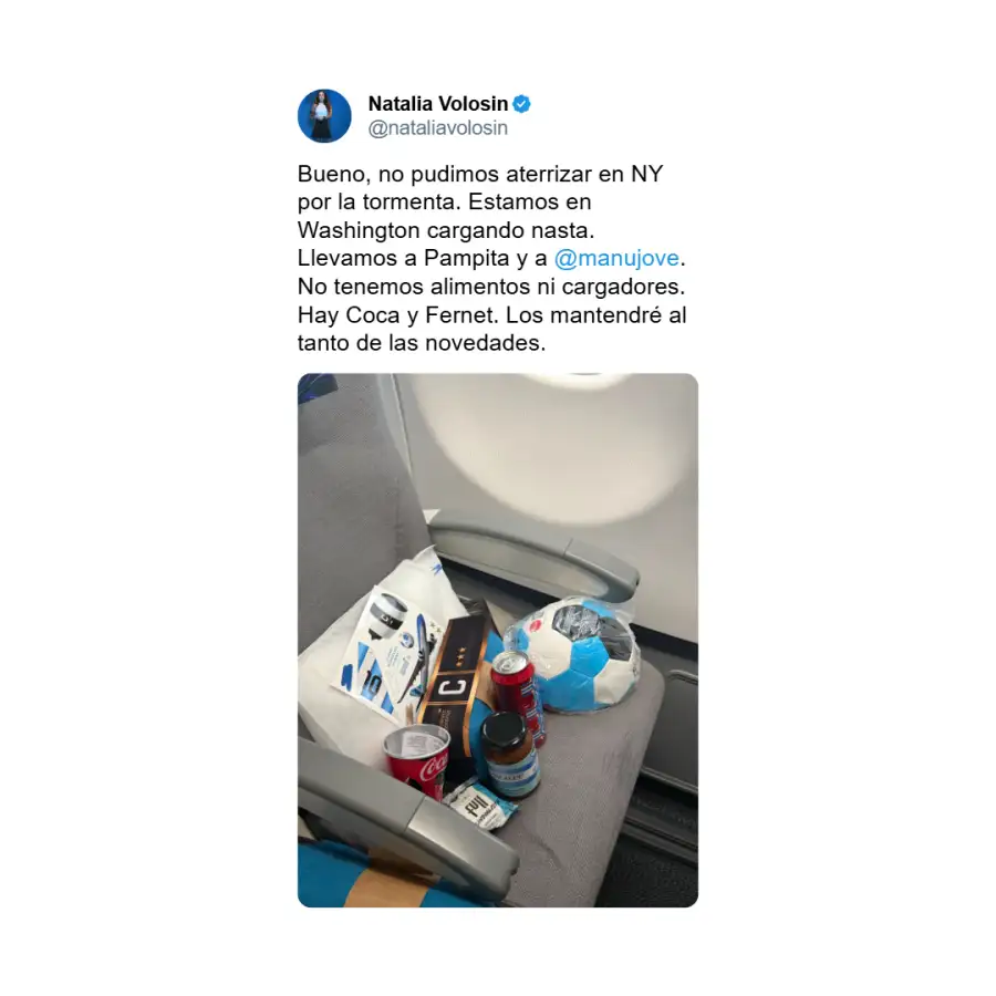 Natalia Volosin sobre el vuelo para ver la final del Mundial que comparte con Pampita