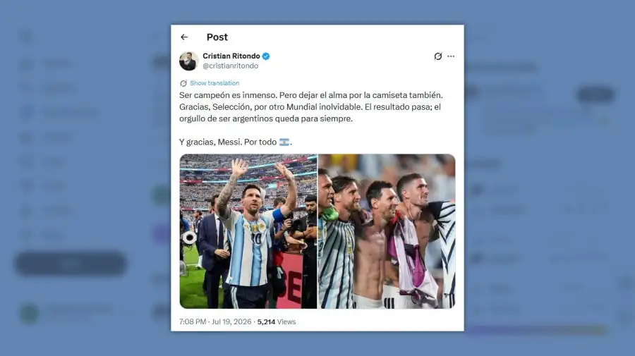 Posteos por el partido de Argentina 19072026