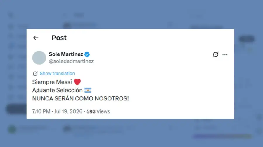 Posteos por el partido de Argentina 19072026
