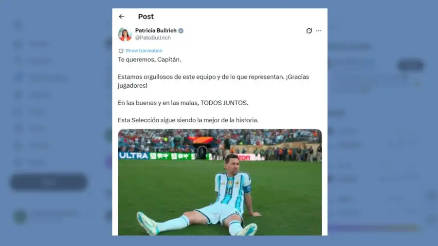 Posteos por el partido de Argentina 19072026