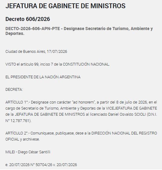 Decreto Scioli boletín oficial
