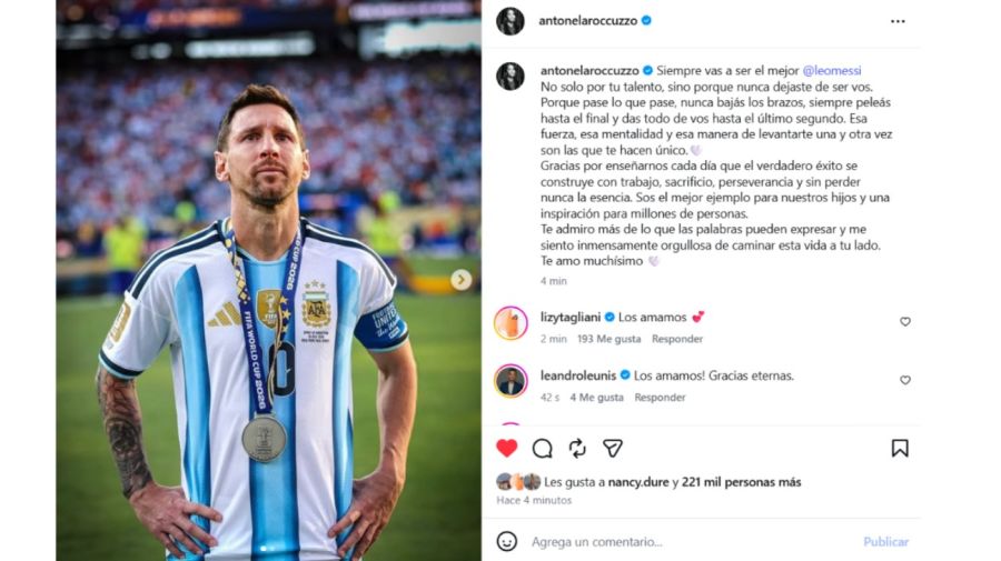 El mensaje de Antonela a Messi