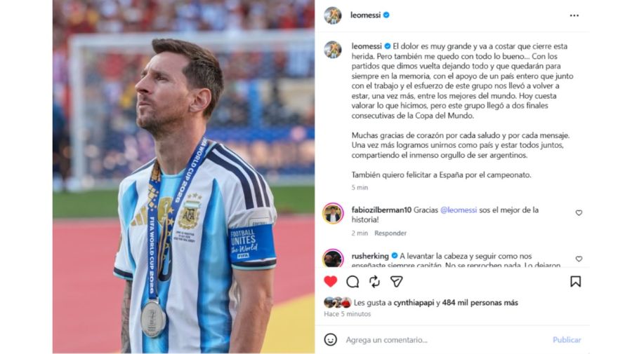 El posteo de Messi tras la final del Mundial