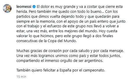 Publicación de Messi