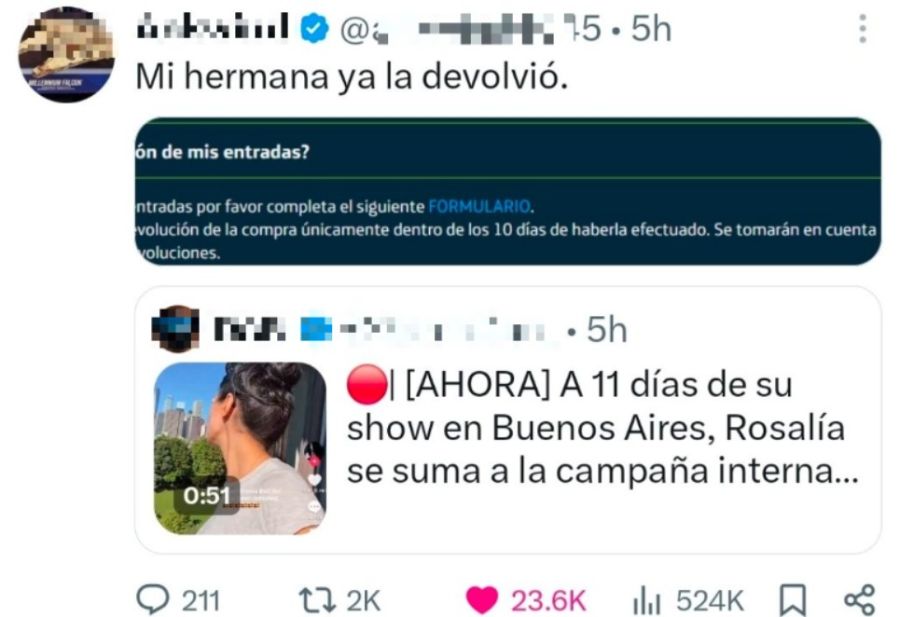 Devuelven entradas para ver a Rosalía en Argentina tras la polémica