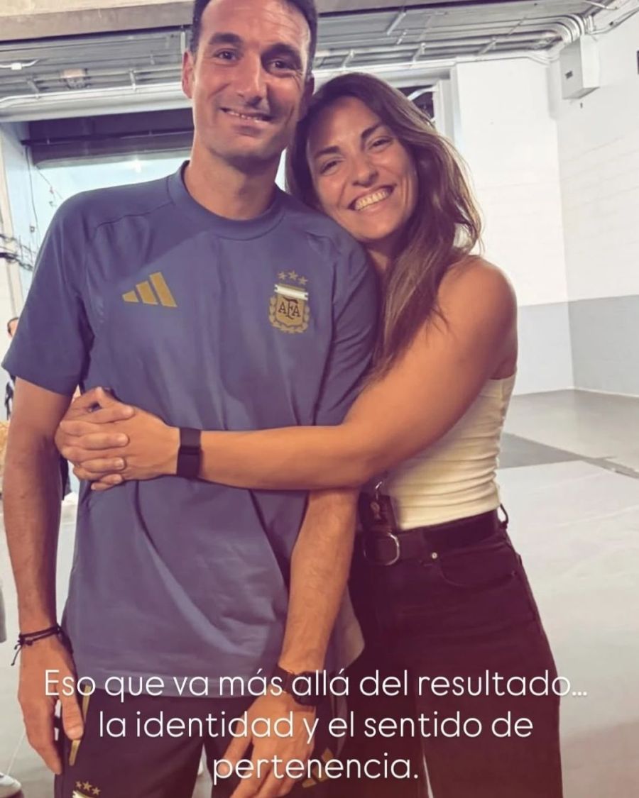 Lionel y Corina Scaloni
