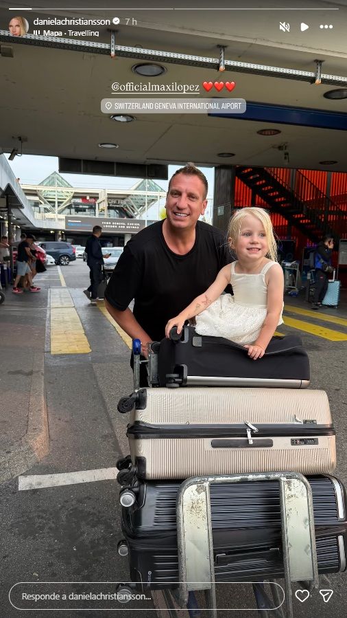 Maxi López se reencontró con Daniela Christiansson y su hija Elle