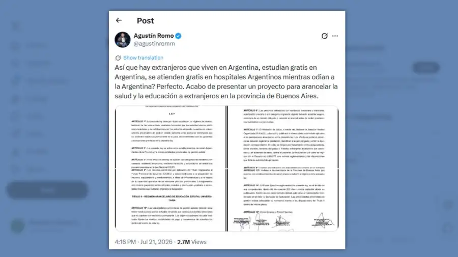 Posteo Agustín Romo 22072026