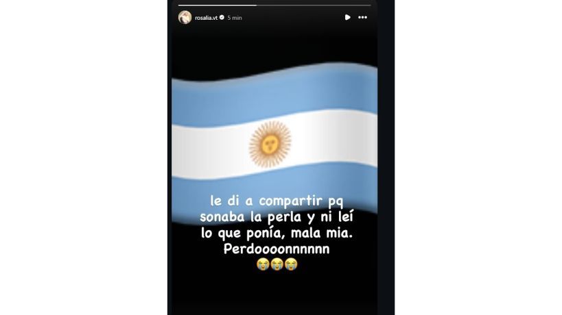 Publicación de Instagram de la Rosalia